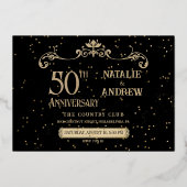 Invitation En Aluminium Coeur d'amour romantique Golden 50e anniversaire P (Verso)