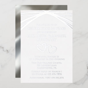 Invitation En Aluminium Coeur d'arc élégant moderne 60e anniversaire de Ma