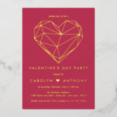 Invitation En Aluminium Coeur géométrique Saint Valentin Véritable (Recto)