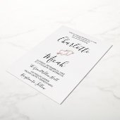 Invitation En Aluminium Coeur tiré à la main | Mariage Silver Foil (Rotation)