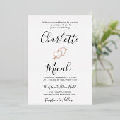 Invitation En Aluminium Coeur tiré à la main | Mariage Silver Foil (Debout devant)