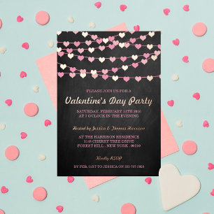 Invitation En Aluminium Cœurs d'amour en ficelle suspendus pour la fête de