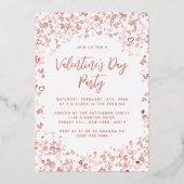 Invitation En Aluminium Coeurs d'amour rose Saint Valentin Véritable (Recto)