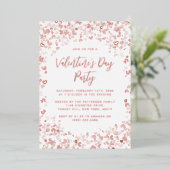 Invitation En Aluminium Coeurs d'amour rose Saint Valentin Véritable (Debout devant)