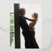 Invitation En Aluminium Coeurs élégants Script Calligraphie Photo Mariage (Verso)