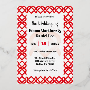 Invitation En Aluminium Coeurs entrelacés