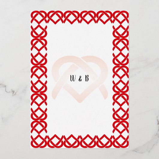 Invitation En Aluminium Coeurs entrelacés (Verso)