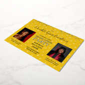 Invitation En Aluminium Coeurs jaunes Double Graduation or (Rotation)