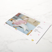 Invitation En Aluminium Coeurs roses doux Photo Heureuse Sainte-Valentin (Rotation)