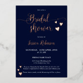 Invitation En Aluminium Coeurs simples rose or script nuptiale photo de la (Recto)