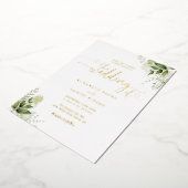 Invitation En Aluminium Coeurs vertes Script Calligraphie Mariage Or (Rotation)