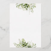 Invitation En Aluminium Coeurs vertes Script Calligraphie Mariage Or (Verso)