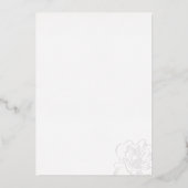 Invitation En Aluminium Coin de fleurs dorées élégant design de mariage (Verso)