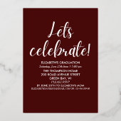 Invitation En Aluminium Collage 4 Photos Modern Script Graduation (Verso)