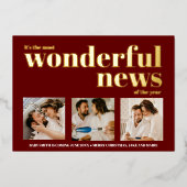 Invitation En Aluminium Collage de photos d'annonce de grossesse pour les  (Recto)