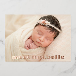 Invitation En Aluminium Collage de photos de bébé Rose Gold