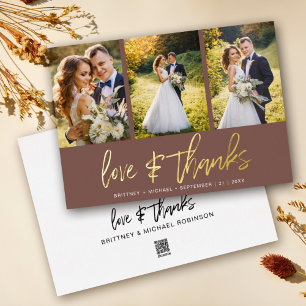 Invitation En Aluminium Collage de photos de mariage minimaliste Boho Merc