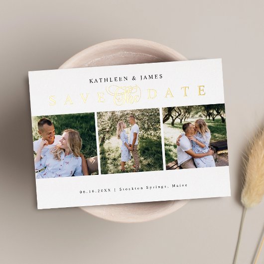 Invitation En Aluminium Collage de photos pour faire part de date de sauve