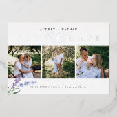 Invitation En Aluminium Collage de photos pour la date de sauvegarde argen (Recto)