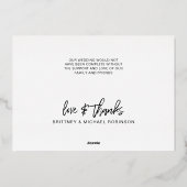 Invitation En Aluminium Collage photo Mariage minimal Sage Merci (Verso)