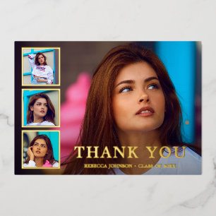 Invitation En Aluminium Collage photo moderne Elégant Graduation