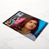 Invitation En Aluminium Collage photo moderne Elégant Graduation (Rotation)