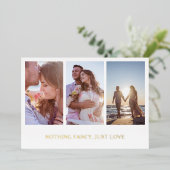 Invitation En Aluminium Collage photo or Collage de photos doré Mariage él (Debout devant)