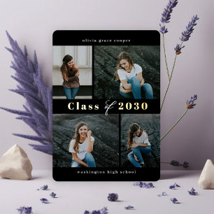 Invitation En Aluminium Collage raffiné Graduation de la huile COULEUR ÉDI