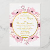 Invitation En Aluminium Collection de Mariages floraux rose-printemps (Recto)