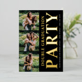 Invitation En Aluminium Collection photo moderne Double Graduation Party G (Debout devant)