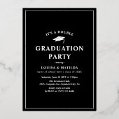 Invitation En Aluminium Collection photo moderne Double Graduation Party G (Verso)