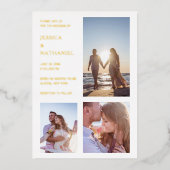 Invitation En Aluminium Collection photo moderne Mariage Gold (Recto)