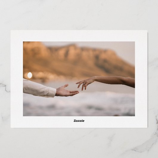 Invitation En Aluminium Collier Blanc Multiphoto Cadre Enregistrer La Date (Verso)