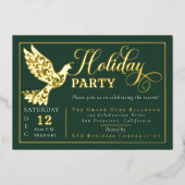 Invitation En Aluminium Colombe de Paix Ornementale Élégante Fête de Noël (Recto)