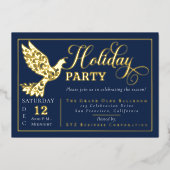 Invitation En Aluminium Colombe de Paix Ornementale Élégante Fête de Noël (Recto)