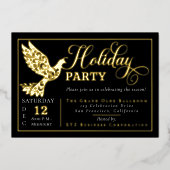 Invitation En Aluminium Colombe de Paix Ornementale Élégante Fête de Noël (Recto)