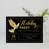 Invitation En Aluminium Colombe de Paix Ornementale Élégante Fête de Noël (Debout devant)
