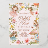 Invitation En Aluminium Colorful Fairy First Birthday Enchanted garden (Recto)