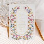 Invitation En Aluminium Colorful Wildflower Floral Garden Bridal Shower<br><div class="desc">Impress your guests with this classy bridal shower invite. The cheerful design features colorful watercolor wildflowers mixed with lush greenery foliage. Use the text fields to personalize the card with your own wording and details. If you want to change the font style, color or text placement, simply click the "Customize...</div>