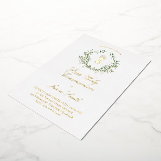 Invitation En Aluminium Communion catholique (Rotation)