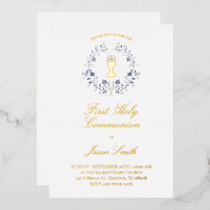 Invitation En Aluminium communion religieuse catholique