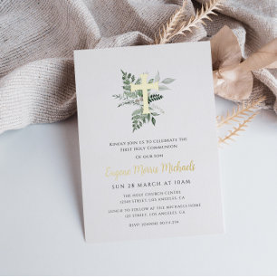 Invitation En Aluminium communion solennelle végétation