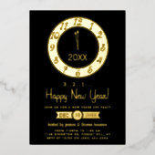 Invitation En Aluminium Compte à rebours jusqu'à minuit Nouvel An Réel (Recto)