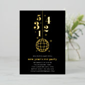 Invitation En Aluminium Compte à rebours | New Years Eve Party (Debout devant)