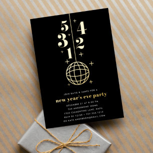 Invitation En Aluminium Compte à rebours Soirée du Nouvel An