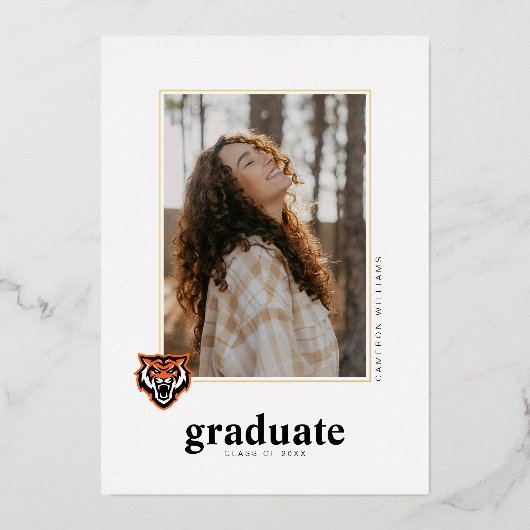 Invitation En Aluminium Conception de l'esprit des Bengals de l'Université (Recto)