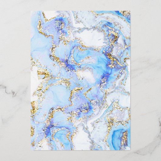 Invitation En Aluminium Conception de marbre fluide Baptême (Verso)