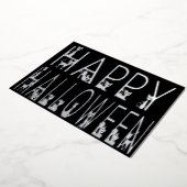 Invitation En Aluminium Conception de typographie "Joyeux Halloween" Black (Rotation)