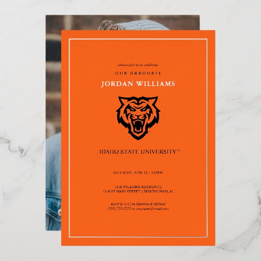 Invitation En Aluminium Conception d'esprit des Bengals de l'Université d' (Recto/Verso)