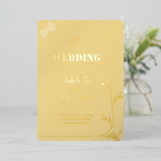 INVITATION EN ALUMINIUM CONCEPTION ROMANTIQUE SIMPLE (Debout devant)